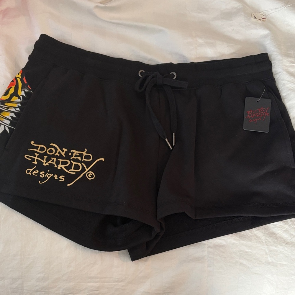 Ed Hardy Black and Gold Women's Athletic Shorts NWT - Picture 4 of 6
